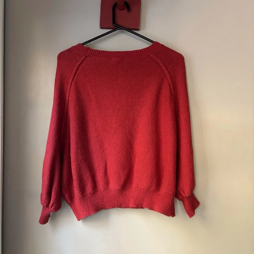 FINAL PRICE Melrose & Market Orange Crew Neck Balloon Sleeve Sweater S - Picture 4 of 5